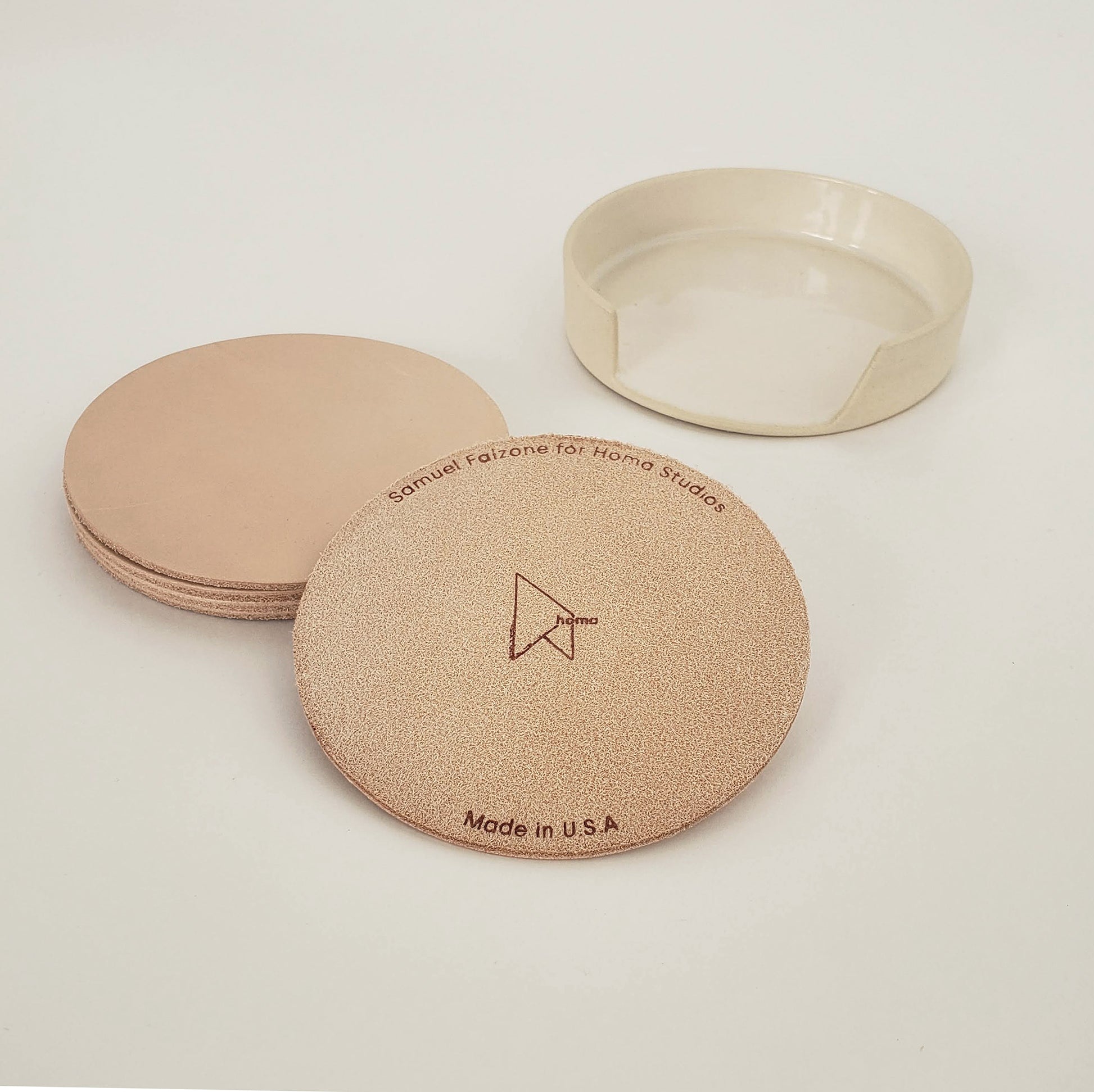 Aperture Marble and Brass Round Coasters Set of 4 by HomArt
